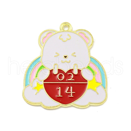 Valentine's Day Alloy Enamel Pendants ENAM-Z015-03G-01-1
