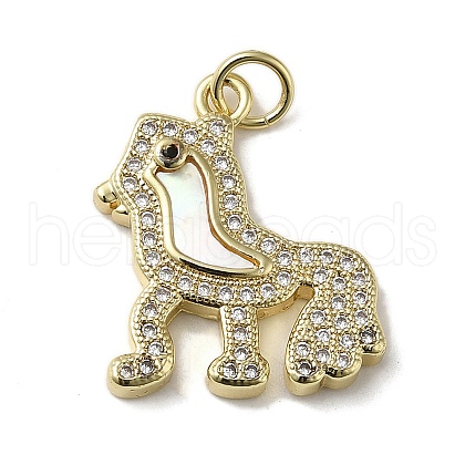 Brass Micro Pave Cubic Zirconia Pendants KK-Q808-41G-1