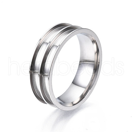201 Stainless Steel Ring Core Blank for Inlay Jewelry Making RJEW-ZX002-05-13-1