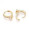 Brass Micro Pave Cubic Zirconia Hoop Earring Finding KK-N261-27G-2