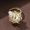 ABS Plastic Pearl Finger Rings RJEW-L128-01G-2