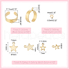 Unicraftale DIY Star Charm Cuff Ring Making Kit STAS-UN0051-40-3