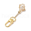 Brass Macrame Chain Pouch Round Shell Pearl Holder Pendant Decorations HJEW-JM02048-01-4