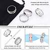 Unicraftale 12Pcs Stainless Steel Grooved Finger Ring Settings STAS-UN0038-94C-5
