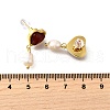 Heart 304 Stainless Steel Red Agate Dangle Stud Earrings EJEW-M065-02G-2