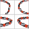 Round Natural Carnelian(Dyed & Heated) Stretch Bracelets BJEW-G072-13-3