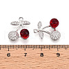 Brass Micro Pave Cubic Zirconia and Glass Pendants KK-T076-01P-3