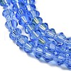 Transparent Electroplate Glass Beads Strands GLAA-F029-4mm-D07-3