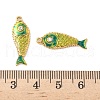304 Stainless Steel Rhinestone Fish Pendants STAS-U057-02B-G-3