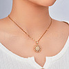 Elegant Vintage Brass Pave Clear Cubic Zirconia Heart Snowflake Romantic Pendant Necklaces for Women CV7091-2-2