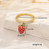 Fruit Pendant Brass Micro Pave Cubic Zirconia Finger Rings for Women SK0908-2-2