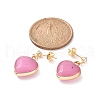 Heart Gemstone Dangle Earrings EJEW-JE05147-4