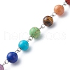 Chakra Natural & Synthetic Mixed Gemstone Teardrop Dowsing Pendulums PALLOY-JF01883-02-5