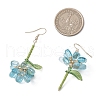 304 Stainless Steel Flower Dangle Earrings EJEW-MZ00461-3