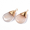 Natural White Agate Pendants G-S359-201A-2