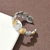 304 Stainless Steel Double Color Cuff Rings RJEW-S635-01GP-C-1