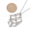 Crystal Stone Cage Pendant Necklaces NJEW-JN04757-04-3