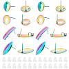 Unicraftale 40Pcs 4 Style Rainbow Color 304 Stainless Steel Stud Earring Findings DIY-UN0003-22-1