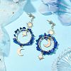 Vintage Natural Lapis Lazuli Ear Studs EJEW-JE05806-05-2