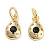 Brass Micro Pave Cubic Zirconia Charms KK-C051-02G-04-1