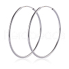 Rhodium Plated 925 Sterling Silver Hoop Earrings Endless Unisex Small Hoop Earrings 40mm Gold Plating Cartilage Huggie Hoop Earrings for Women Men JE1076A-05-1