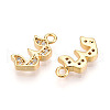 Brass Micro Pave Cubic Zirconia Charms KK-N261-104D-G-2