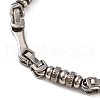 Tarnish Resistant 201 Stainless Steel Rondelle Byzantine Chain Bracelets BJEW-B078-92P-2