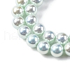UV Plating Pearlized Glass Pearl Beads Strands GLAA-F128-01B-T13-3