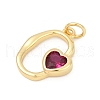 Brass Pave Cubic Zirconia Pendants KK-U062-46G-02-2
