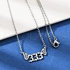 201 Stainless Steel Number 333 with Butterfly Wings Pendant Necklaces NJEW-P332-01A-P-3