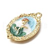 Flower Alloy Enamel Pendants ENAM-K076-07C-G-2