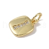 Rack Plating Brass Micro Pave CLear Cubic Zirconia Charms KK-E110-14G-I-2