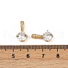 Brass Micro Pave Clear Cubic Zirconia Charms KK-B137-21G-02-3