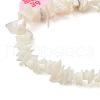 Natural White Mother of Pearl Shell Chip Bead with Resin Pendants and 304 Stainless Steel Jump Rings and Korean Elastic Crystal Thread Bracelets BJEW-JB11704-4