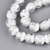 Luminous Handmade Lampwork Silver Foil Beads Strand FOIL-N029-03A-3