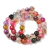 Dyed Natural Agate Faceted Round Beads Strands G-E320E-8mm-13-4