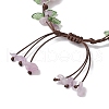 Electroplated Natural Amethyst Chip Bead Braided Bead Bracelets for Women BJEW-TA00610-02-4