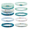 7Pcs 7 Style Handmade Polymer Clay Heishi Surfer Stretch Bracelets Set BJEW-SW00073-03-1