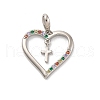 Brass Micro Pave Cubic Zirconia Pendants KK-U033-10P-02-1