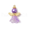 8Pcs 8 Colors Glass Pendants PALLOY-JF03575-01-3