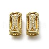 Brass Micro Pave Clear Cubic Zirconia European Beads ZIRC-I070-015G-1