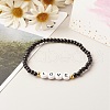 Pray & Love Acrylic Beads Stretch Bracelet Set for Gift BJEW-JB06679-11