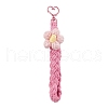 3Pcs 3 Colors Handmade Cotton Knitting Flower and Cotton String Threads Pendant Decorations HJEW-JM02910-4