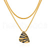Triangle Leopard Print 304 Stainless Steel Pendant Necklaces & Stud Earrings & Rings Sets FS-WGB4C4F-04-5