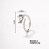 Geometric Pearl & Brass Open Cuff Ring: European and American Fashionable Luxury Opening Ring GP4199-3-1