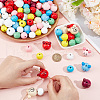  120pcs 12 Styles Natural Wooden European Beads WOOD-NB0002-78-10