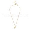 201 Stainless Steel Fishtail Pendant Necklaces NJEW-D055-11G-3