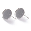 304 Stainless Steel Stud Earring Settings STAS-J032-19-4