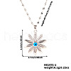 Vintage Elegant Brass Micro Pave Clear Cubic Zirocnia Enamel Evil Eye Daisy Pendant Necklaces for Women PF8870-1-2