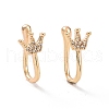 Clear Cubic Zirconia Crown Cuff Earrings ZIRC-I064-16G-1